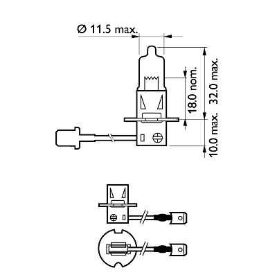 Halogenlampa PHILIPS LongLife EcoVision H3 PK22s Philips 12336LLE