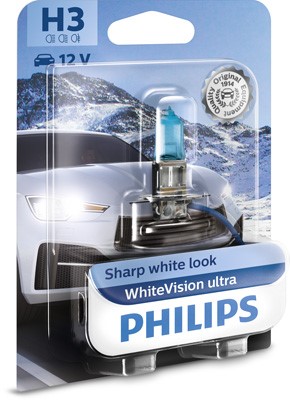 Halogenlampa PHILIPS WhiteVision ultra H3 PK22s Philips 12336WVUB