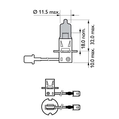 Halogenlampa PHILIPS WhiteVision ultra H3 PK22s Philips 12336WVUB