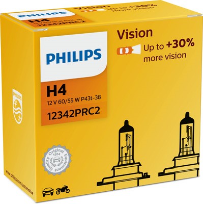 Halogenlampa  PHILIPS Vision H4 P43t-38