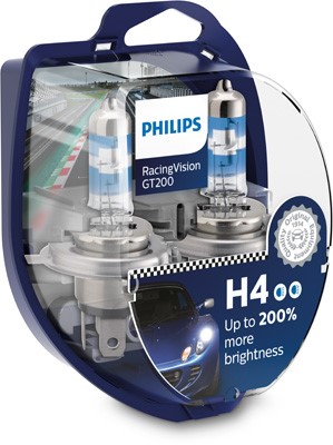 Halogenlampa  PHILIPS RacingVision GT200 H4 P43t-38