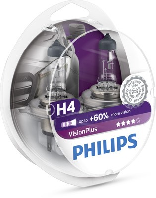 Halogenlampa  PHILIPS VisionPlus H4 P43t-38 12V Philips 12342VPS2