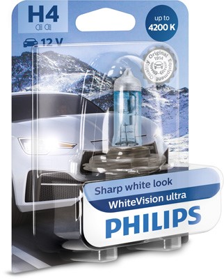 Halogenlampa  PHILIPS WhiteVision ultra H4 P43t-38 Philips 12342W