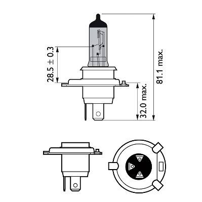 Halogenlampa  PHILIPS WhiteVision ultra H4 P43t-38 Philips 12342W