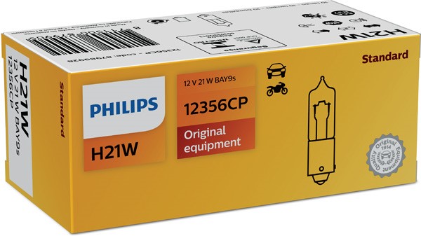 Glödlampa PHILIPS H21W BAY9s, Fram, Bak, Fram eller bak