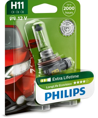 Halogenlampa PHILIPS LongLife EcoVision H11 PGJ19-2 Philips 12362