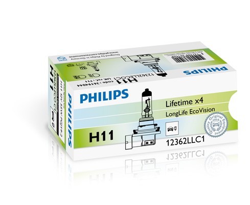 Halogenlampa PHILIPS LongLife EcoVision H11 PGJ19-2 Philips 12362