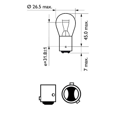 Glödlampa PHILIPS  P21/4W BAZ15d