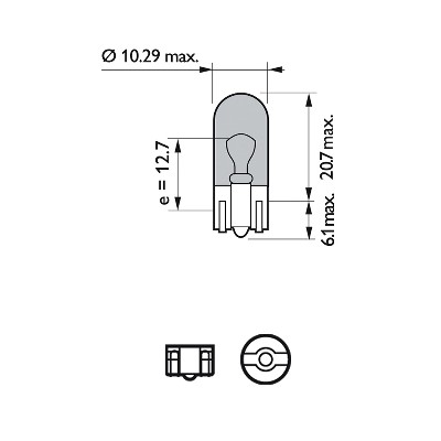 Glödlampa PHILIPS WhiteVision ultra W5W W2,1x9,5d, Bak, Fram, Sid