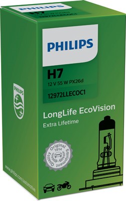Halogenlampa PHILIPS LongLife EcoVision H7 PX26d Philips 12972LLE
