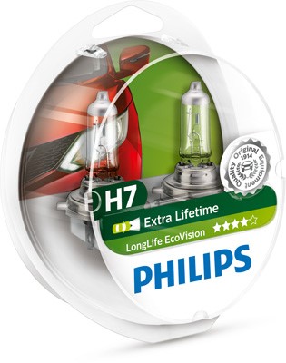 Halogenlampa PHILIPS LongLife EcoVision H7 PX26d Philips 12972LLE