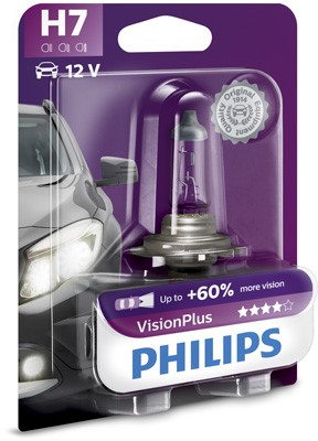 Halogenlampa PHILIPS VisionPlus H7 PX26d 12V Philips 12972VPB1
