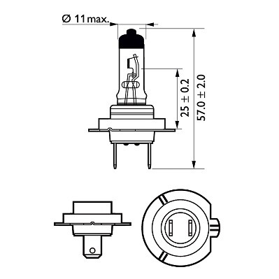 Halogenlampa PHILIPS VisionPlus H7 PX26d, Tvåsidig