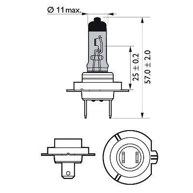 Halogenlampa PHILIPS WhiteVision ultra H7 PX26d Philips 12972WVUS