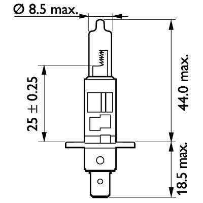 Halogenlampa PHILIPS MasterDuty H1 P14,5s, Nedre Philips 13258MDC