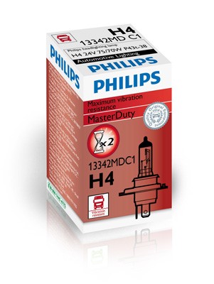 Halogenlampa PHILIPS MasterDuty H4 P43t-38, Upptill Philips 13342
