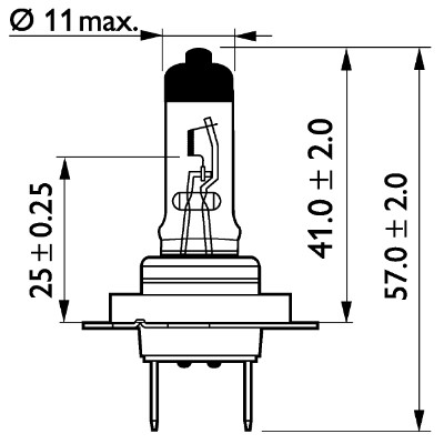 Halogenlampa PHILIPS MasterDuty H7 PX26d, Nedre Philips 13972MDC1