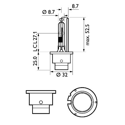 Xenonlampa PHILIPS Xenon WhiteVision gen2 D2r P32d-3 Philips 8512