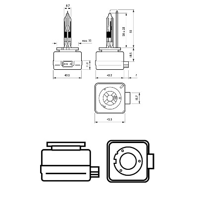 Xenonlampa PHILIPS Xenon Vision D1r Pk32d-3 85V Philips 85409VIC1