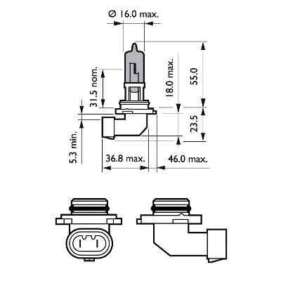 Halogenlampa  PHILIPS WhiteVision ultra HB3 P20d