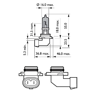 Halogenlampa PHILIPS WhiteVision ultra Hb4 P22d Philips 9006WVUB1