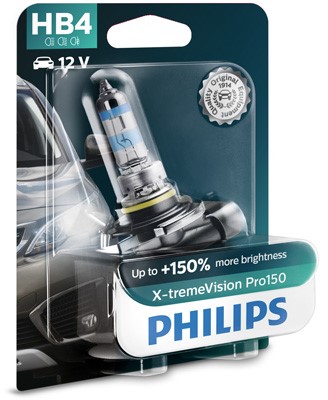 Halogenlampa PHILIPS X-tremeVision Pro150 P22d Philips 9006XVPB1