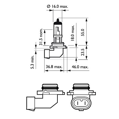 Halogenlampa PHILIPS X-tremeVision Pro150 P22d Philips 9006XVPB1