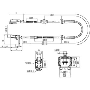 ABS-givare, Sensor, hjulvarvtal, Bakaxel, båda sidor Hc-cargo 181 HC-Cargo
