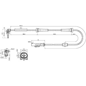 ABS-givare, Sensor, hjulvarvtal, Fram, höger eller vänster Hc-car HC-Cargo ABS-givare, Sensor, hjulvarvtal, Fram, höger eller vänster Hc-car HC-Cargo
