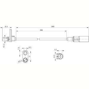 ABS-givare, Sensor, hjulvarvtal, Bakaxel höger Hc-cargo 182450 HC-Cargo