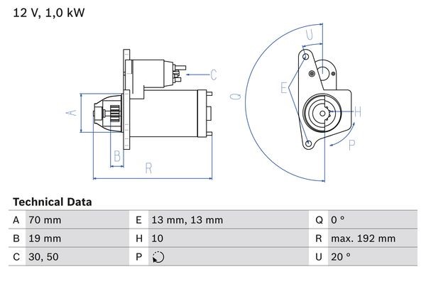Startmotor 12V Bosch 0 986 025 690 BOSCH