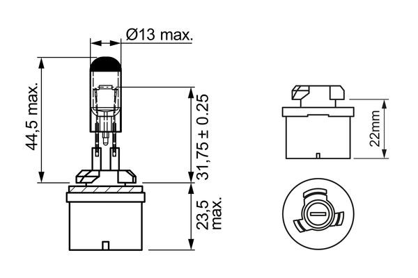 Halogenlampa BOSCH Pure Light WS H27w/1 PG13 Bosch 1 987 302 024 BOSCH