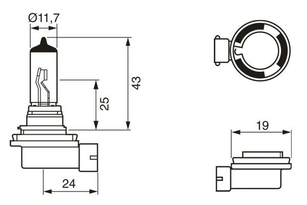 Halogenlampa BOSCH Longlife Daytime WS H11 PGJ19-2 BOSCH
