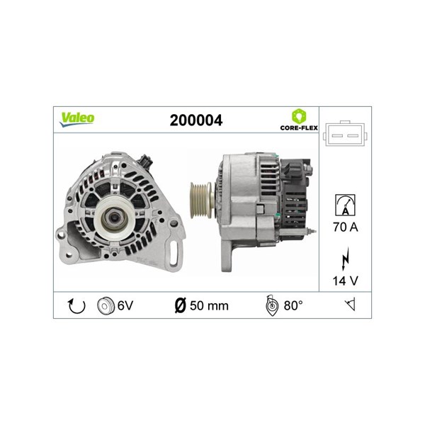 Generator 14V 70A Valeo Valeo core-flex 200004 VALEO