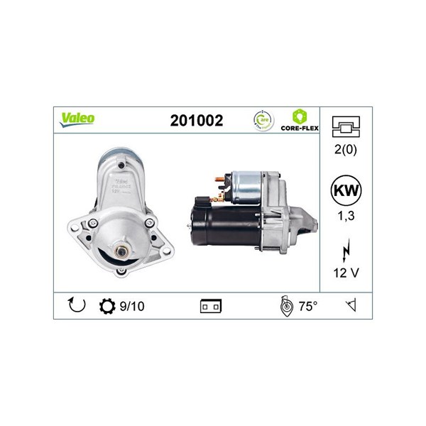 Startmotor 12V Valeo Valeo core-flex 201002 VALEO Startmotor 12V Valeo Valeo core-flex 201002 VALEO