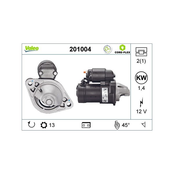 Startmotor 12V Valeo Valeo core-flex 201004 VALEO