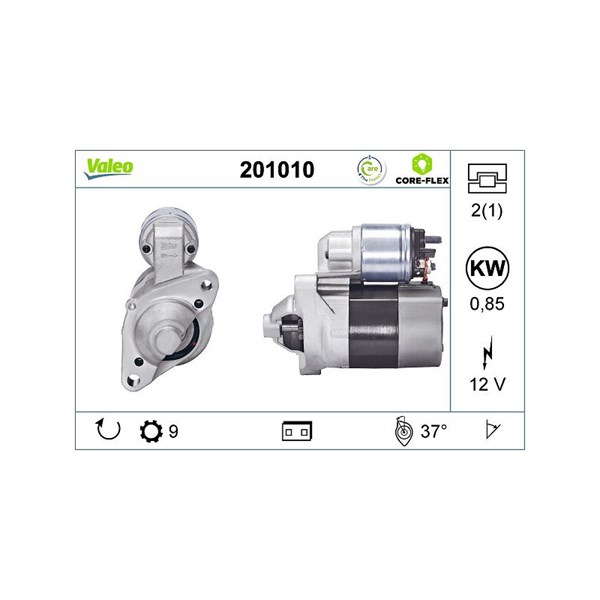 Startmotor 12V Valeo Valeo core-flex 201010 VALEO