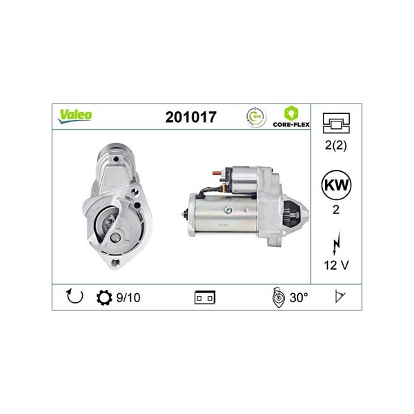 Startmotor 12V Valeo Valeo core-flex 201017 VALEO