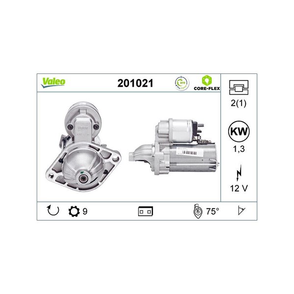 Startmotor 12V Valeo Valeo core-flex 201021 VALEO