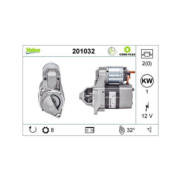 Startmotor 12V Valeo Valeo core-flex 201032 VALEO