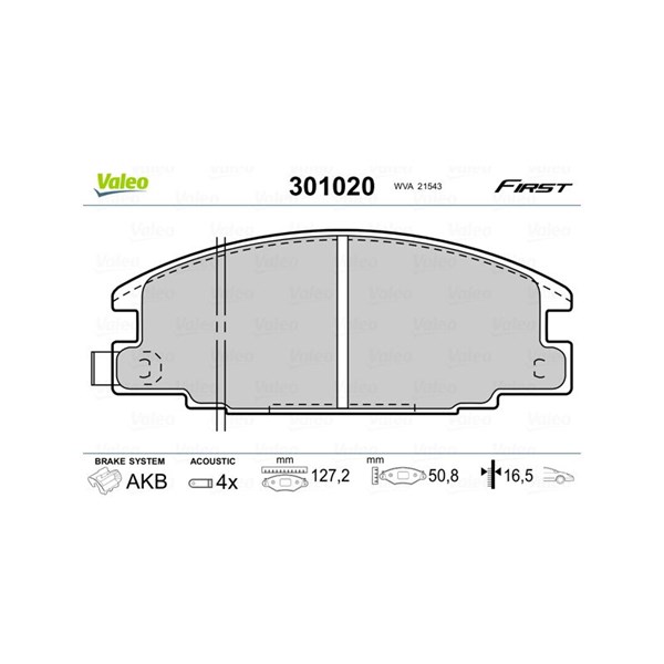 Bromsbeläggsats, Framaxel Valeo 301020 VALEO