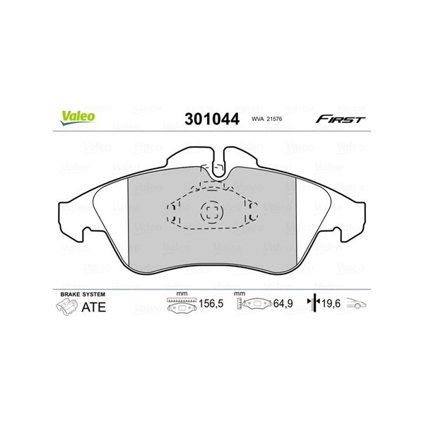 Bromsbeläggsats, Framaxel Valeo 301044 VALEO