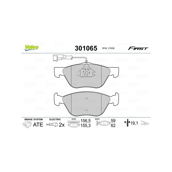 Bromsbeläggsats, Framaxel Valeo 301065 VALEO