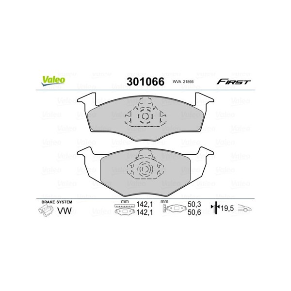 Bromsbeläggsats, Framaxel Valeo 301066 VALEO
