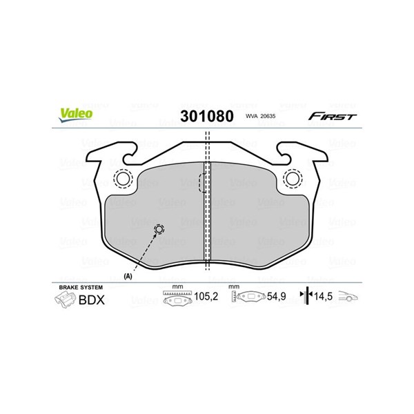 Bromsbeläggsats, Framaxel Valeo 301080 VALEO