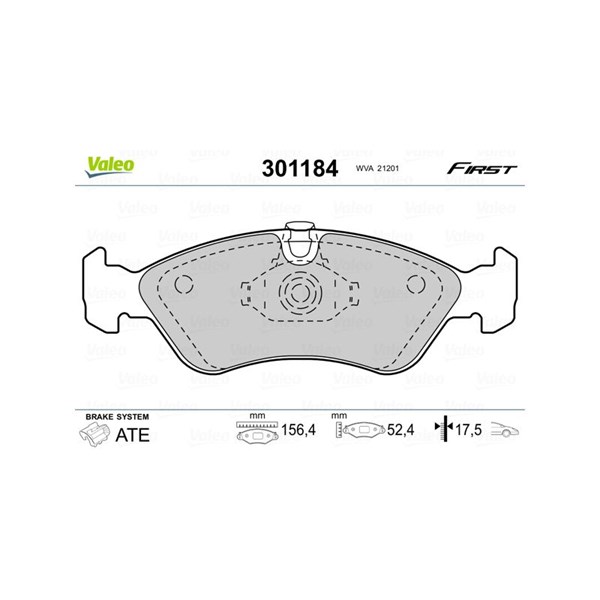 Bromsbeläggsats, Framaxel Valeo 301184 VALEO