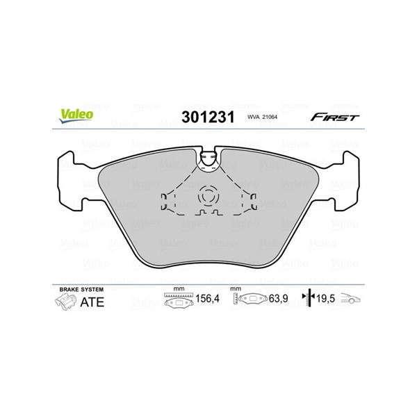 Bromsbeläggsats, Framaxel Valeo 301231 VALEO