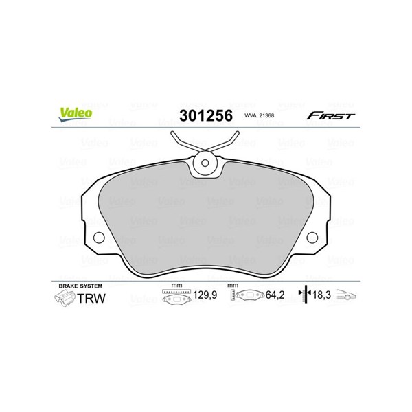 Bromsbeläggsats, Framaxel Valeo 301256 VALEO