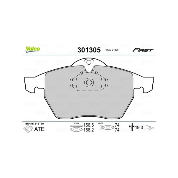Bromsbeläggsats, Framaxel Valeo 301305 VALEO