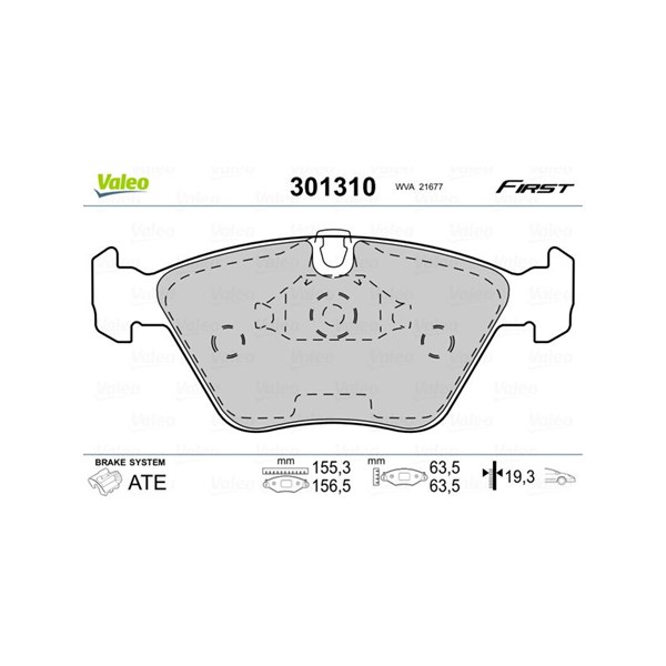 Bromsbeläggsats, Framaxel Valeo 301310 VALEO